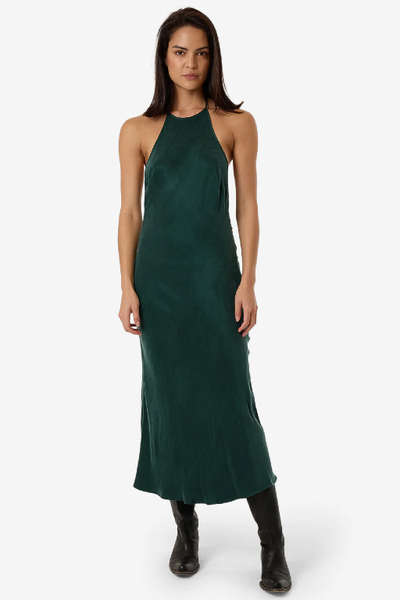 THRILLS - JETT HALTER BIAS DRESS - DEEP EMERALD