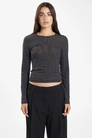 THRILLS - NANO MESH TOP - DARK CHARCOAL