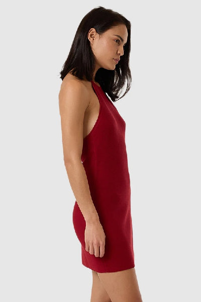 THRILLS - SCARLETT KNIT HALTER DRESS - CHILLI PEPPER - PERTH STOCKIST