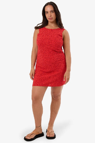 THRILLS - ZINNIA XAVIER BIAS MINI DRESS - FLAME RED