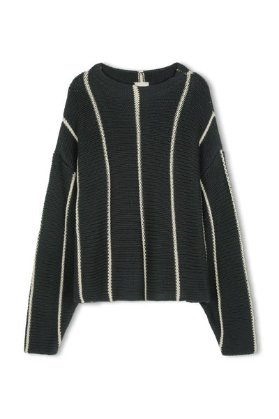 ZULU & ZEPHYR - CHARCOAL STRIPE KNIT JUMPER