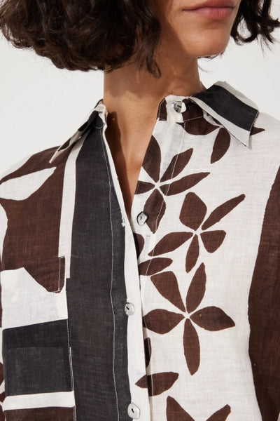 ZULU & ZEPHYR - SARONG FLOWER LINEN SHIRT