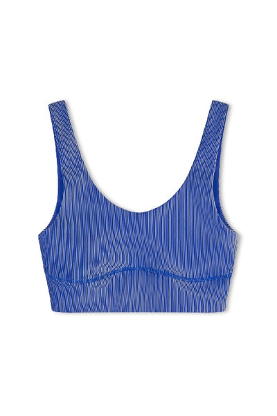 ZULU & ZEPHYR - STRIPE RIB CROP TOP - DOLPHIN BLUE